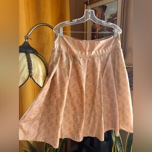 Silk Mini - Midi Skirt/US16/Cream & Yellow